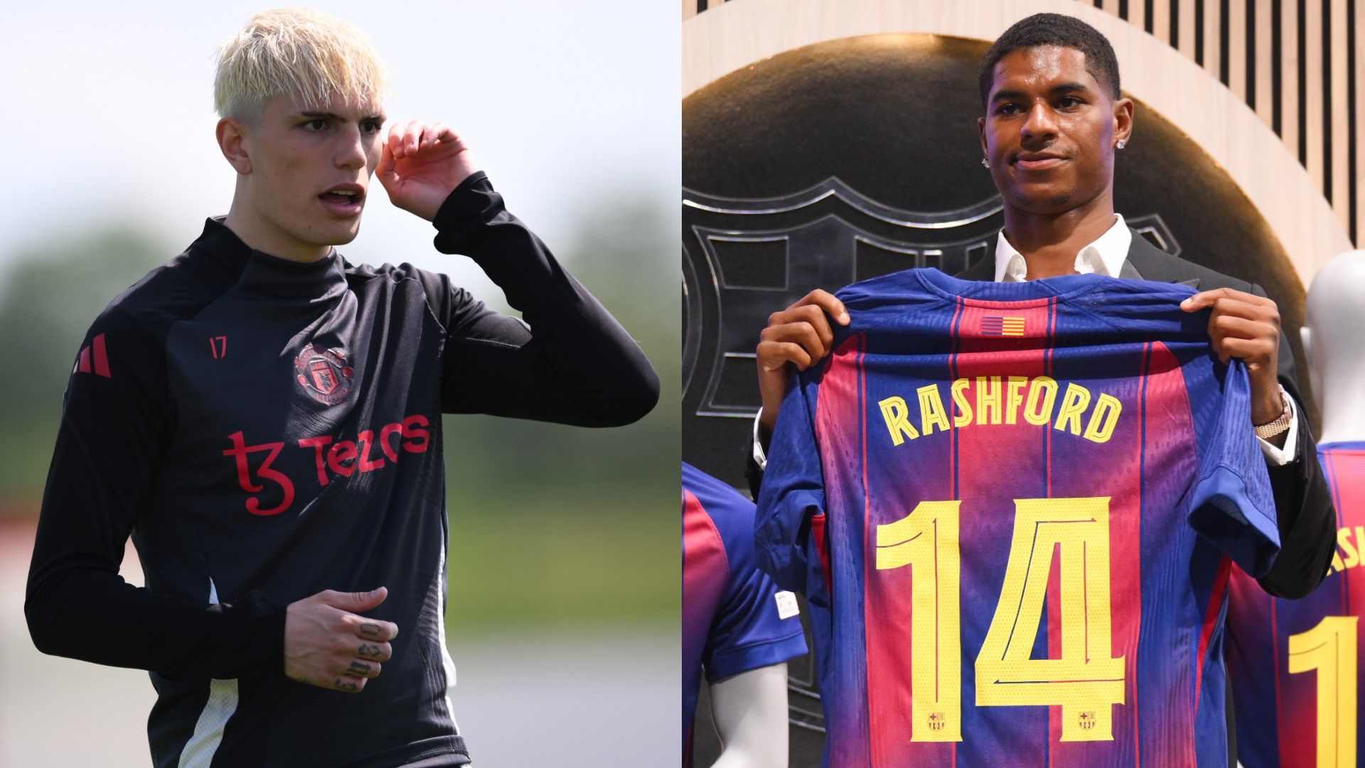 退団噂のガルナチョ、バルサ移籍決定のラッシュフォードに送った